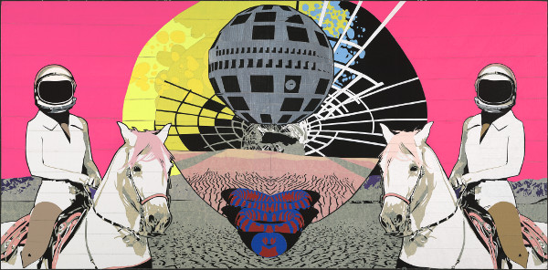 Alice Down the Rabbit Hole | Duct Tape Mural by Mona Superhero