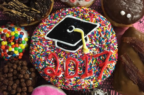 2017 Graduation Doughnut with Mortar Board and sprinkles