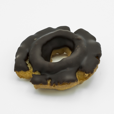 Old fashioned style doughnut with chocolate frosting