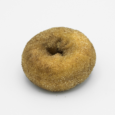 Plain cake doughnut covered with cinnamon sugar.