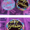 Happy Birthday Tex-Ass Doughnuts composite image, including a pink and a chocolate Birthday doughnut