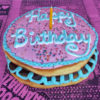 Happy Birthday Pink Doughnut with candle