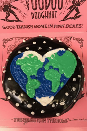 Earth Day Heart Earth Doughnut