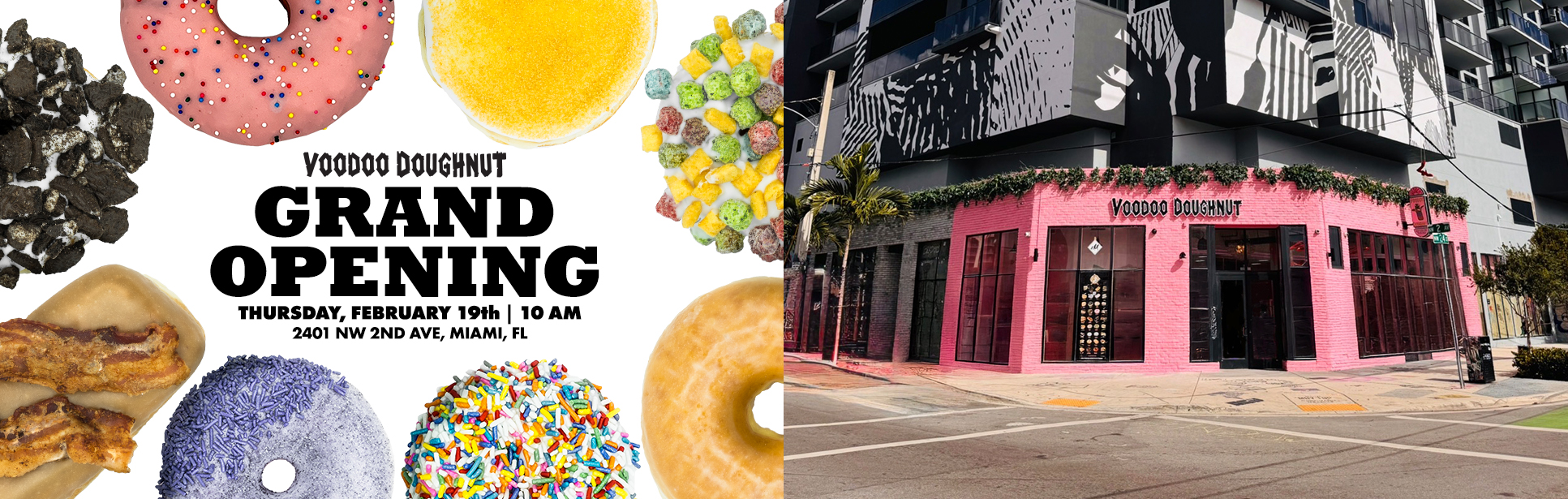 Images of various doughnuts will