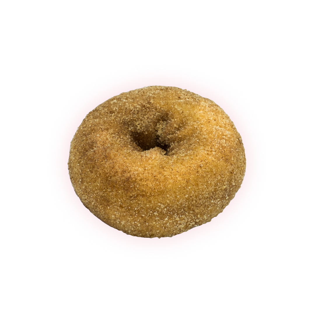 Plain cake coated with cinnamon sugar.
